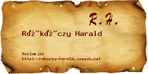 Rákóczy Harald névjegykártya